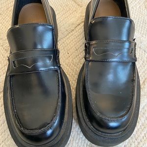 H&M black chunky loafers